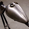 Genuine egg-shaped ALIEN gas tanks from the early chopper days.