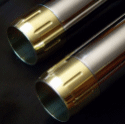 Solid brass exhaust tips for 1 3/4 inch pipes.