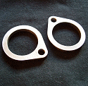 DeVille's bullet proof Shovelhead exhaust flanges for custom exhaust building.